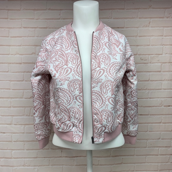Victoria Beckham Pink Jacquard Brocade Jacket L - Picture 10 of 10